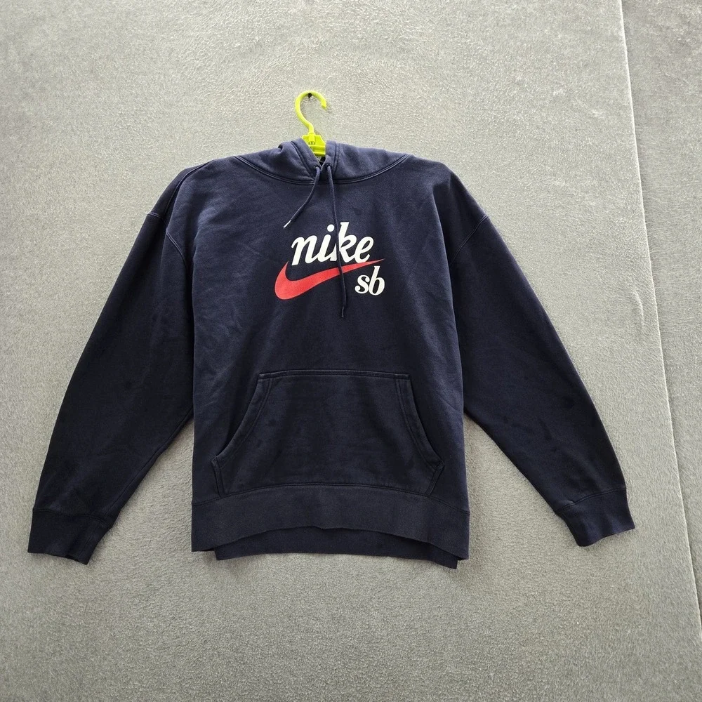 Nike SB Men Hoodie XL Navy Blue Graphic Fleece Nike SB  Activewear Logo